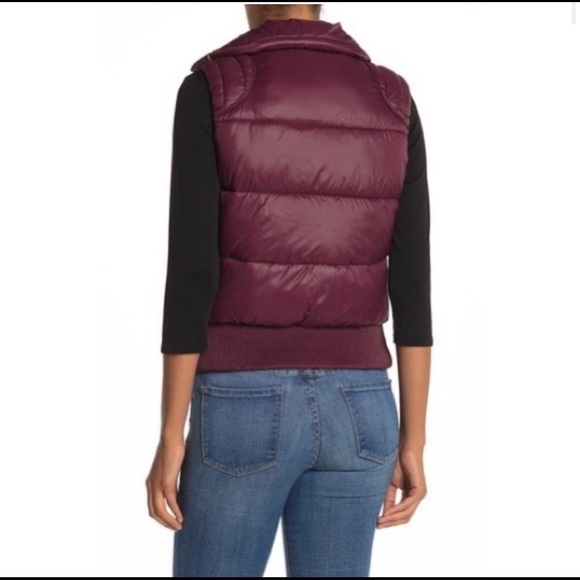 Sam Edelman Puffer Vest Burgundy Size Large - Picture 2 of 10